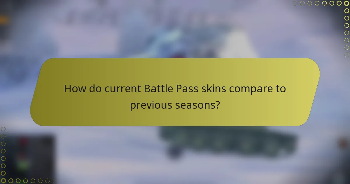 How do current Battle Pass skins compare to previous seasons?