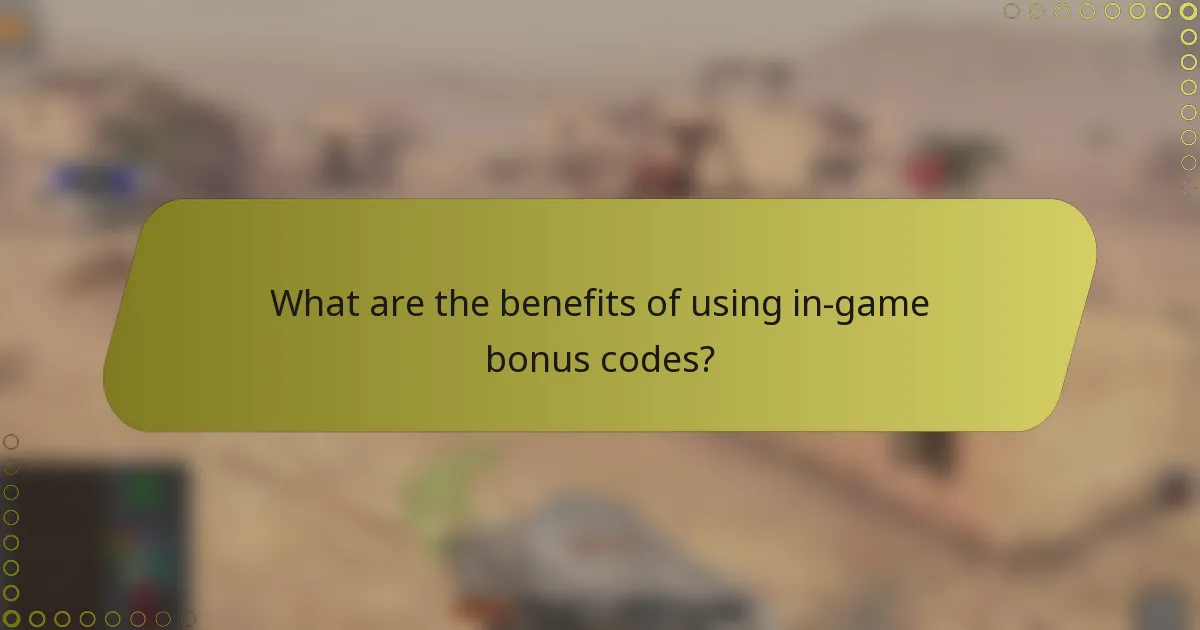 What are the benefits of using in-game bonus codes?