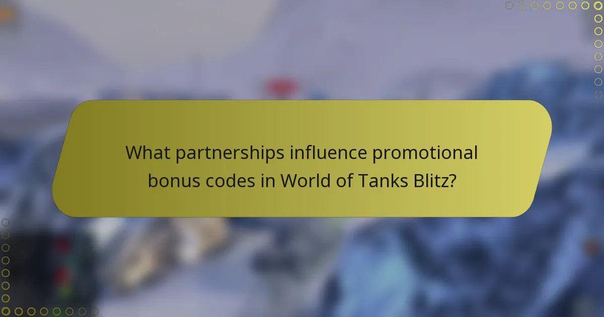 What partnerships influence promotional bonus codes in World of Tanks Blitz?